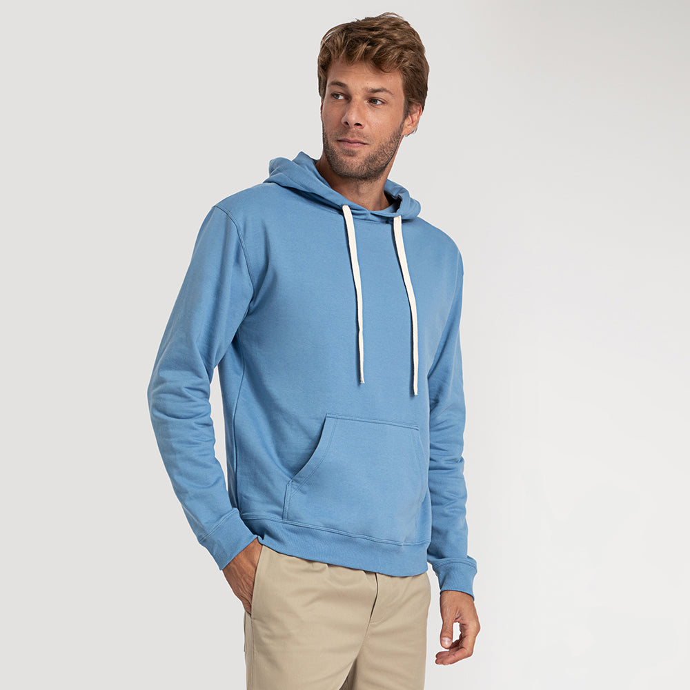 Blusão Moletom Com Capuz Masculino - Azul Celeste