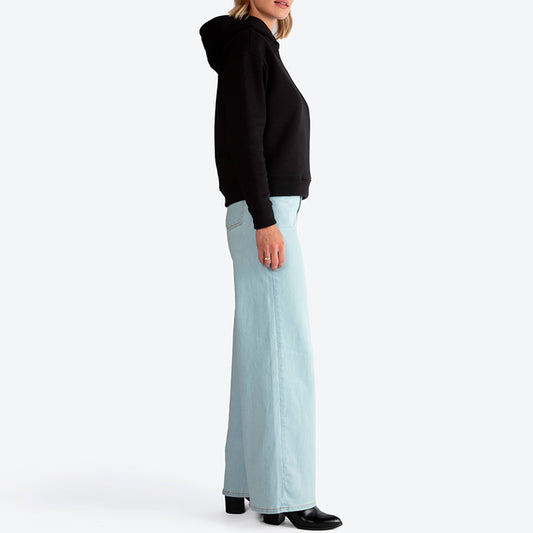 Blusão Moletom Flanelado Capuz Feminino - Preto