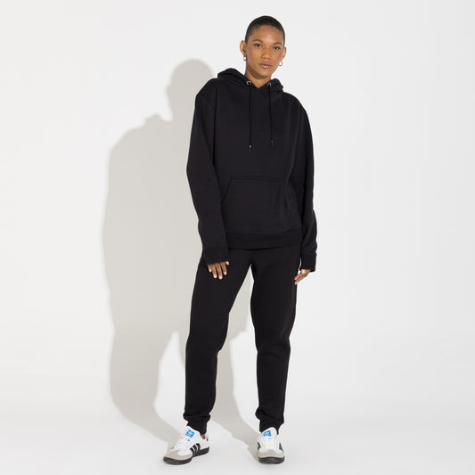 Blusão Moletom Flanelado Capuz - Preto