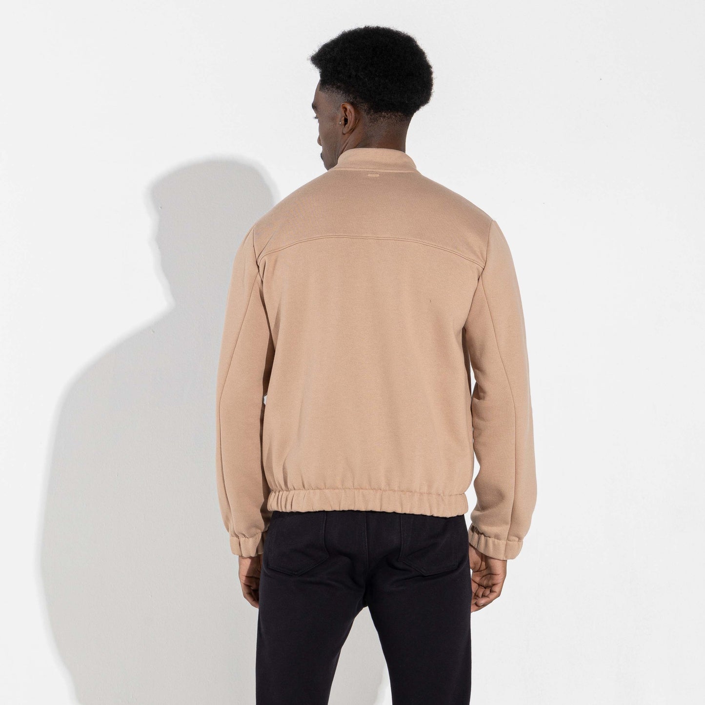 Jaqueta Moletom Flanelado Masculino - Bege Camel