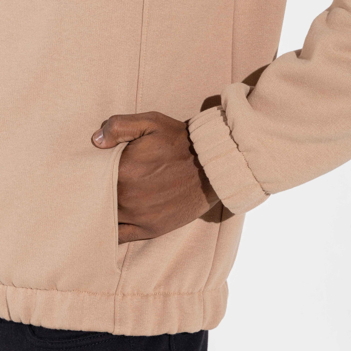 Jaqueta Moletom Flanelado Masculino - Bege Camel