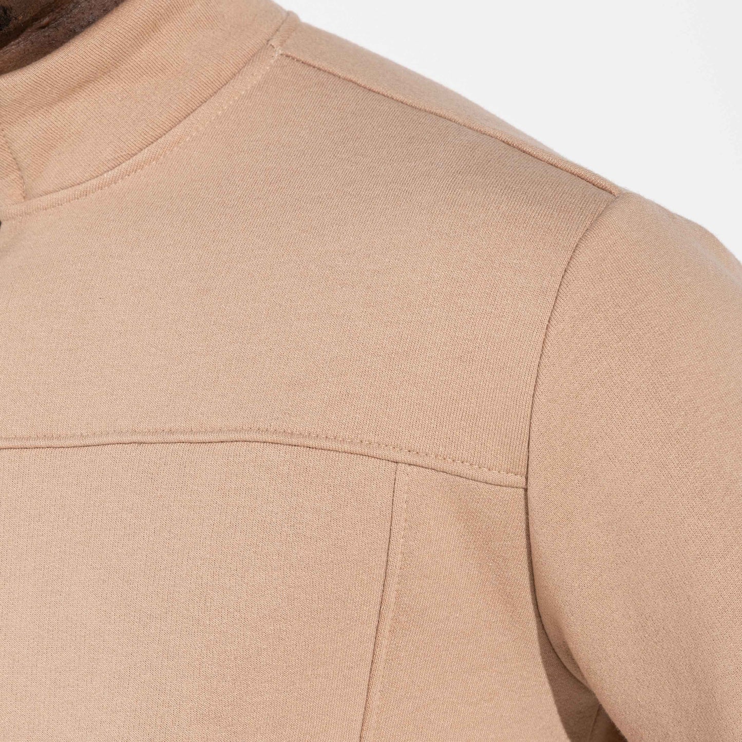 Jaqueta Moletom Flanelado Masculino - Bege Camel