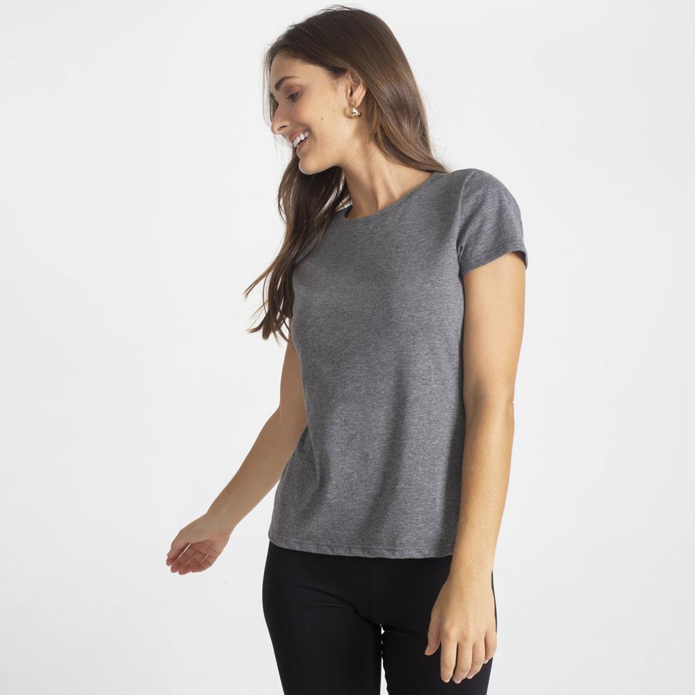 Camiseta Slim Feminina - Mescla Escuro