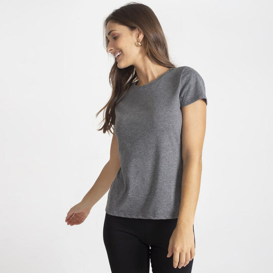 Camiseta Slim Feminina - Mescla Escuro