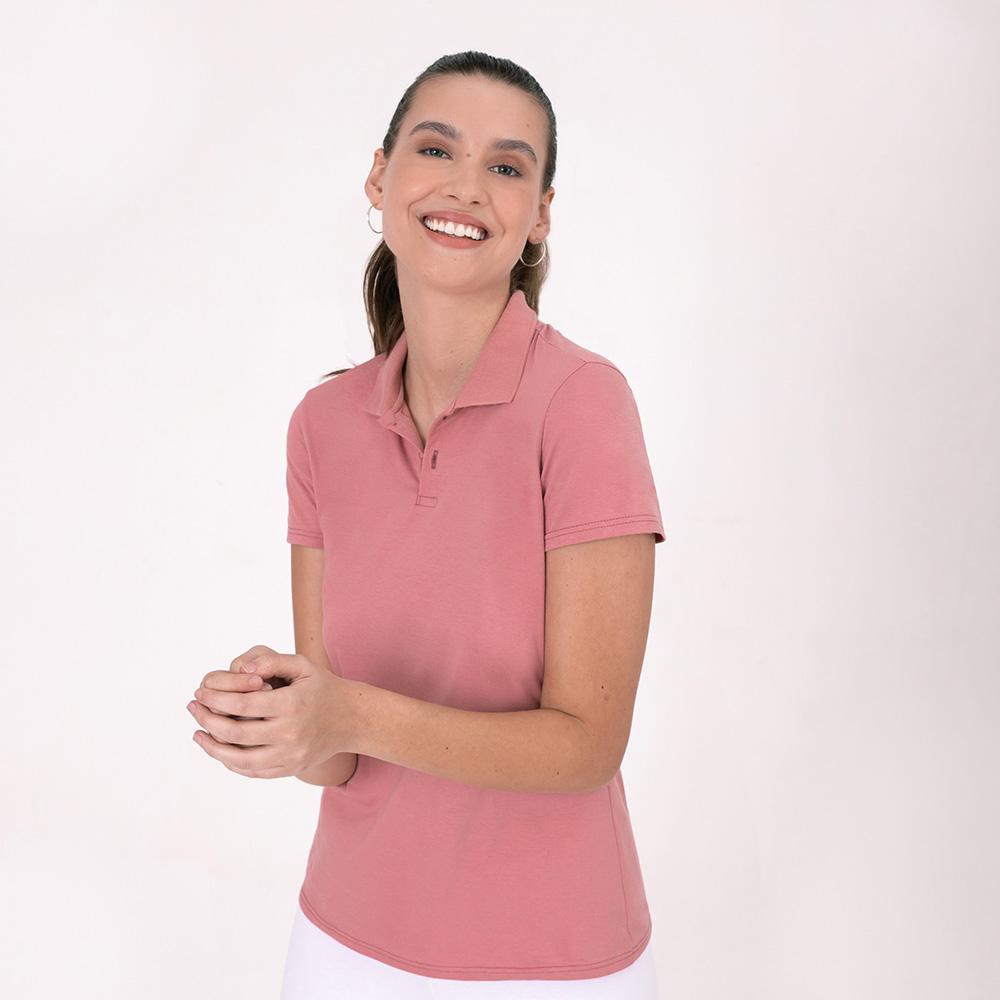 Camisa Polo Feminina - Rose