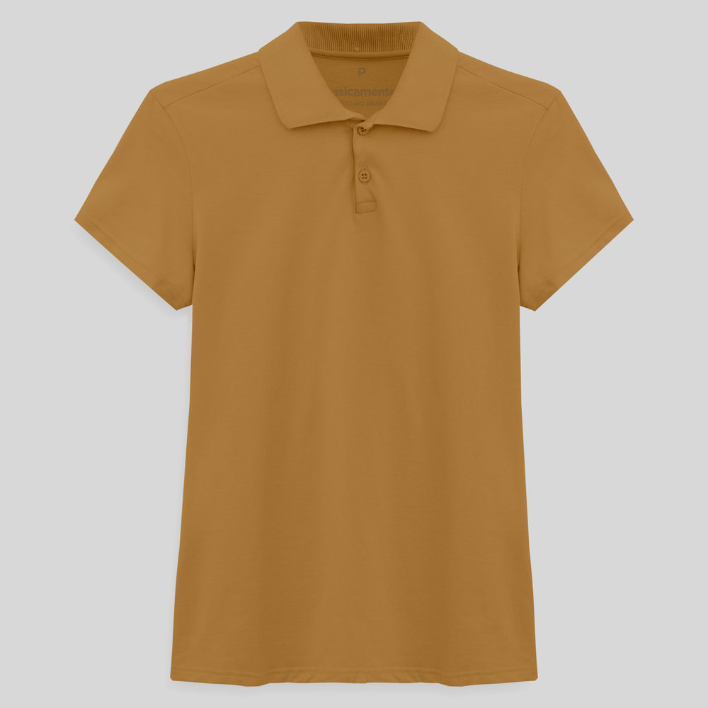 Camisa Polo Feminina - Ocre