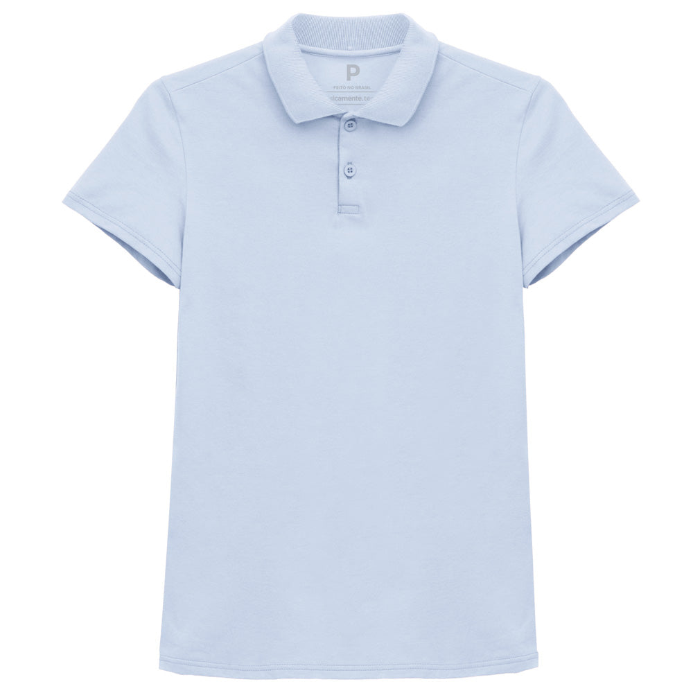 Camisa Polo Feminina - Azul Capri
