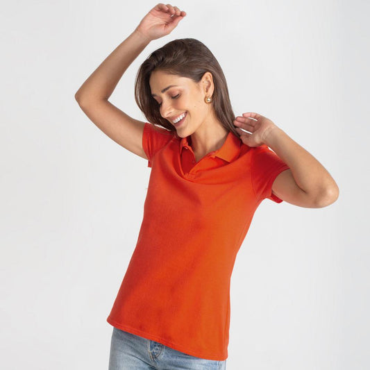 Camisa Polo Feminina - Tangerina