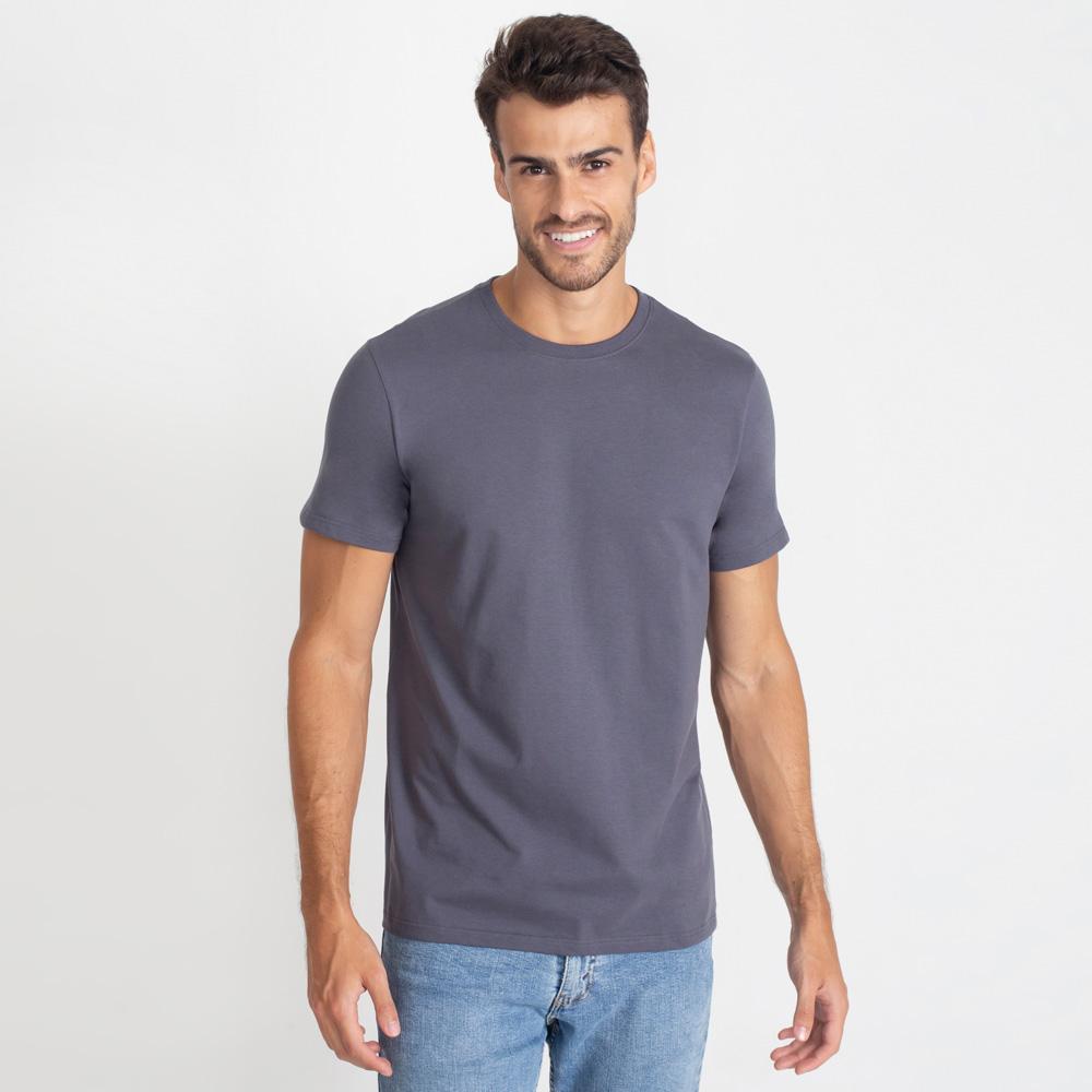 Camiseta Básica Masculina - Chumbo