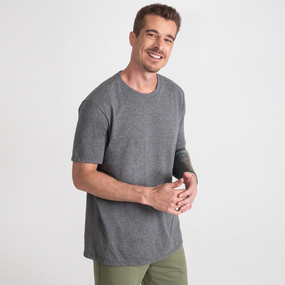 Camiseta Básica Masculina - Mescla Escuro