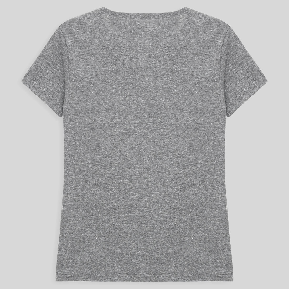 Camiseta Slim Gola V Feminina - Mescla Claro
