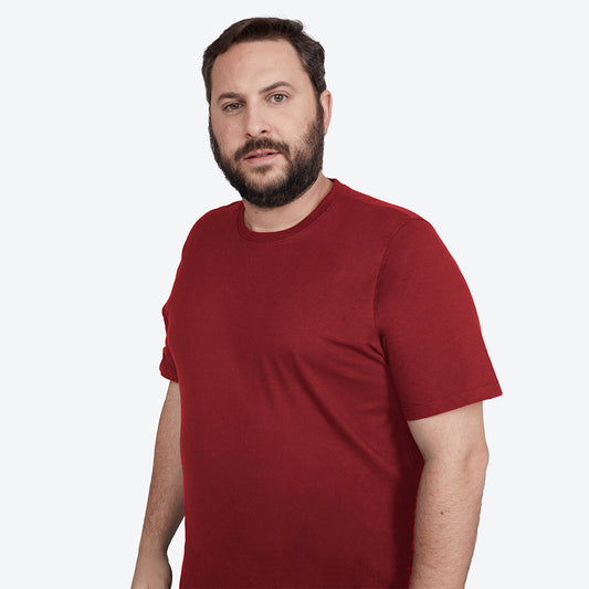 Camiseta Básica Plus Masculina - Marsala