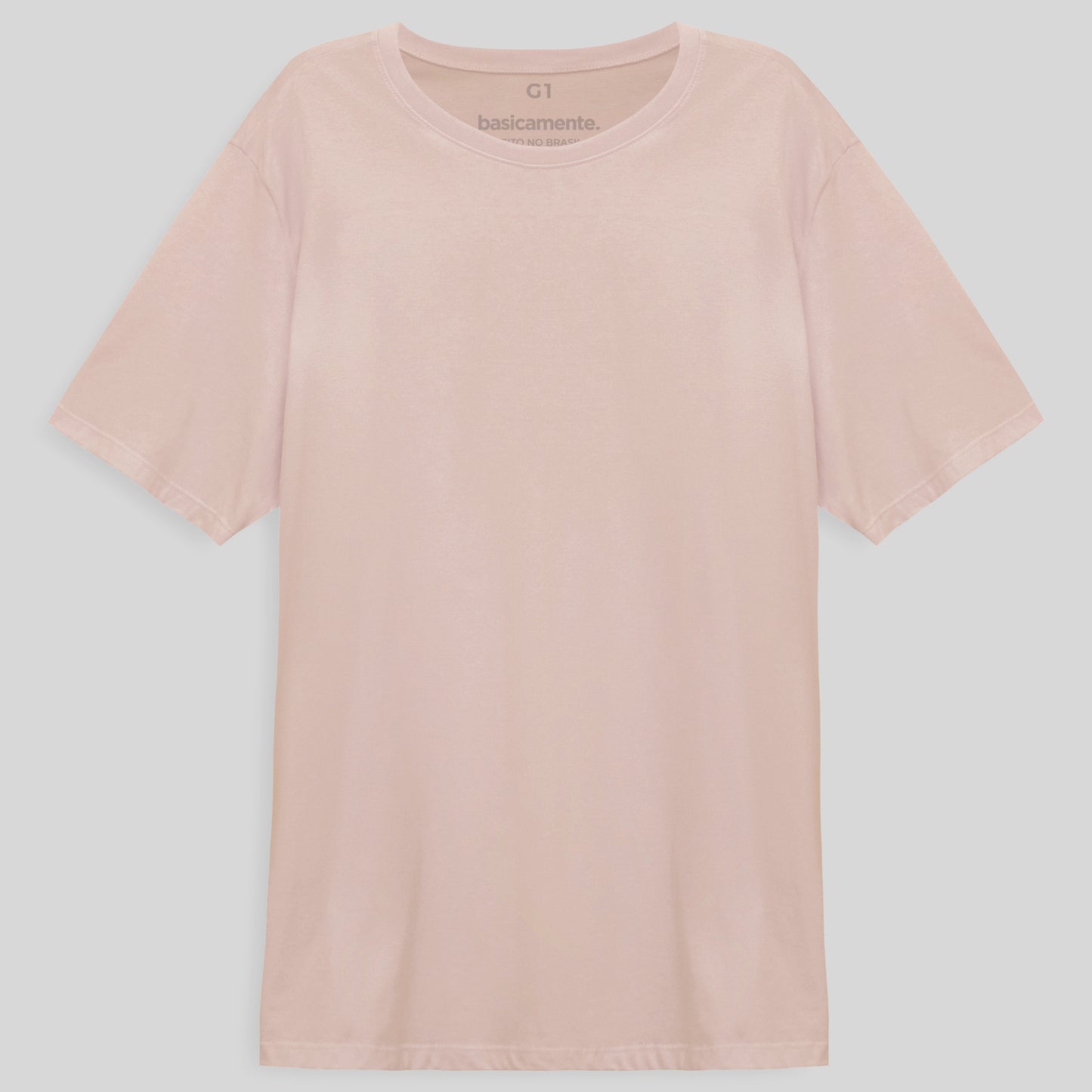 Camiseta Básica Plus Masculina - Rosa Pastel