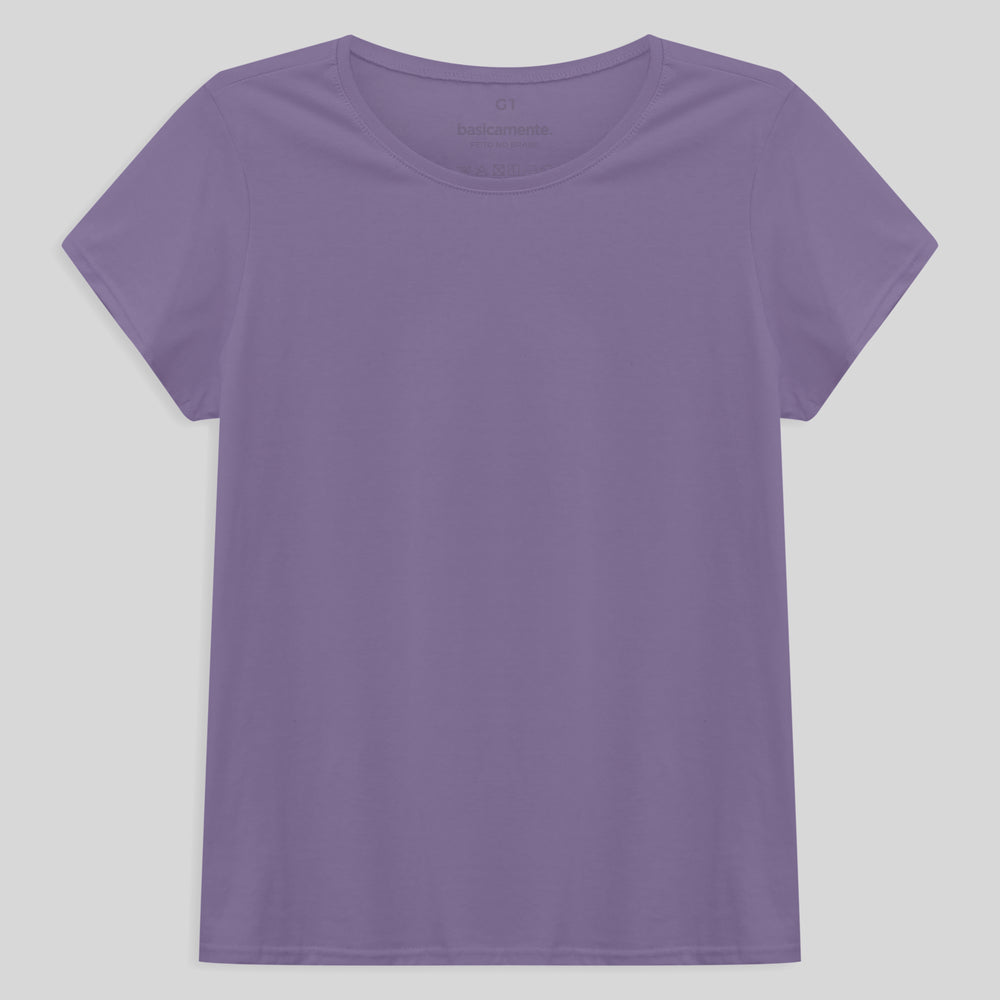 Camiseta Babylook Algodão Premium Plus Feminina - Lilás