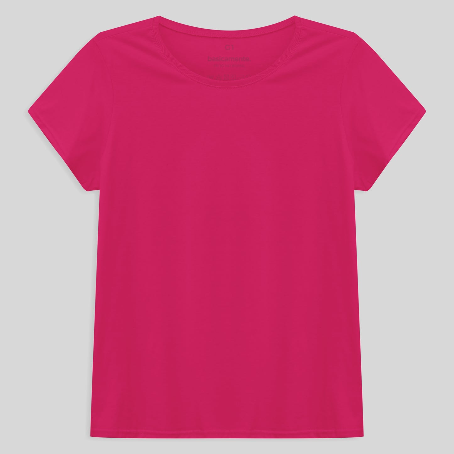 Camiseta Babylook Algodão Premium Plus Feminina - Pink