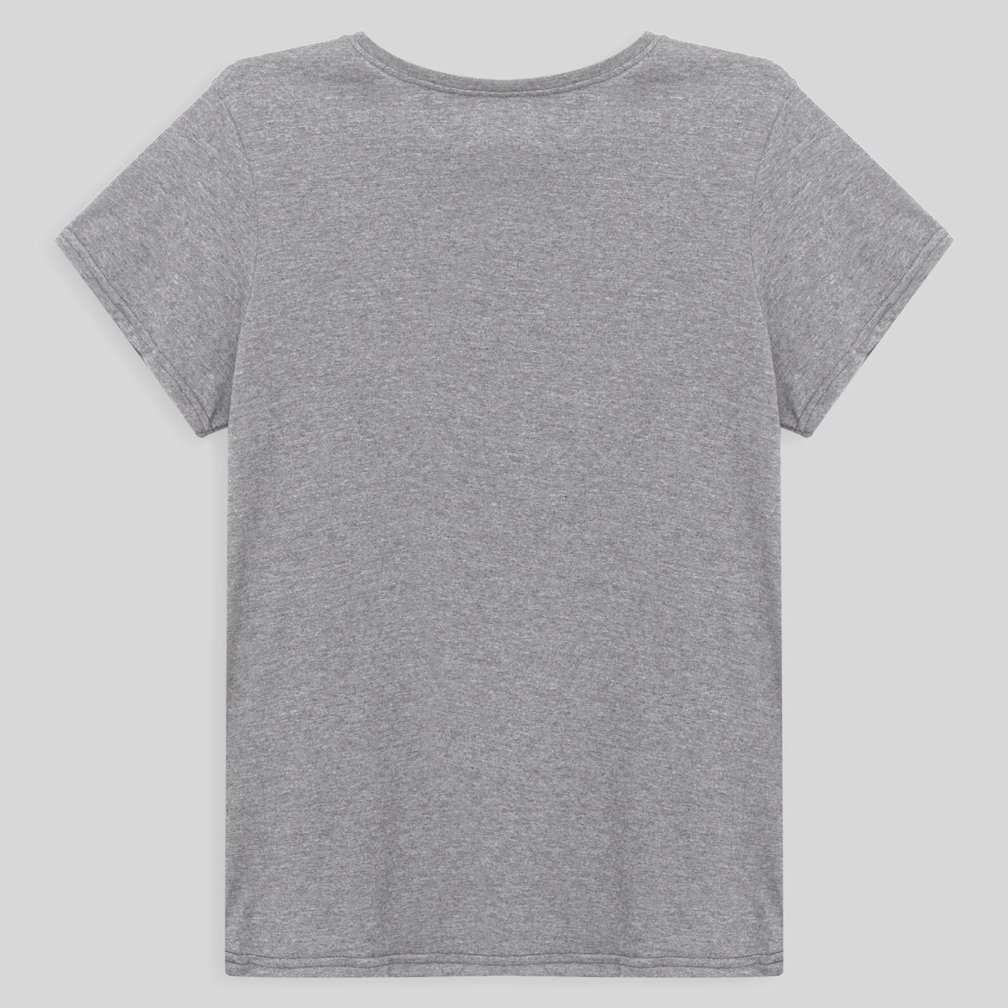 Camiseta Babylook Algodão Premium Plus Feminina - Mescla Claro