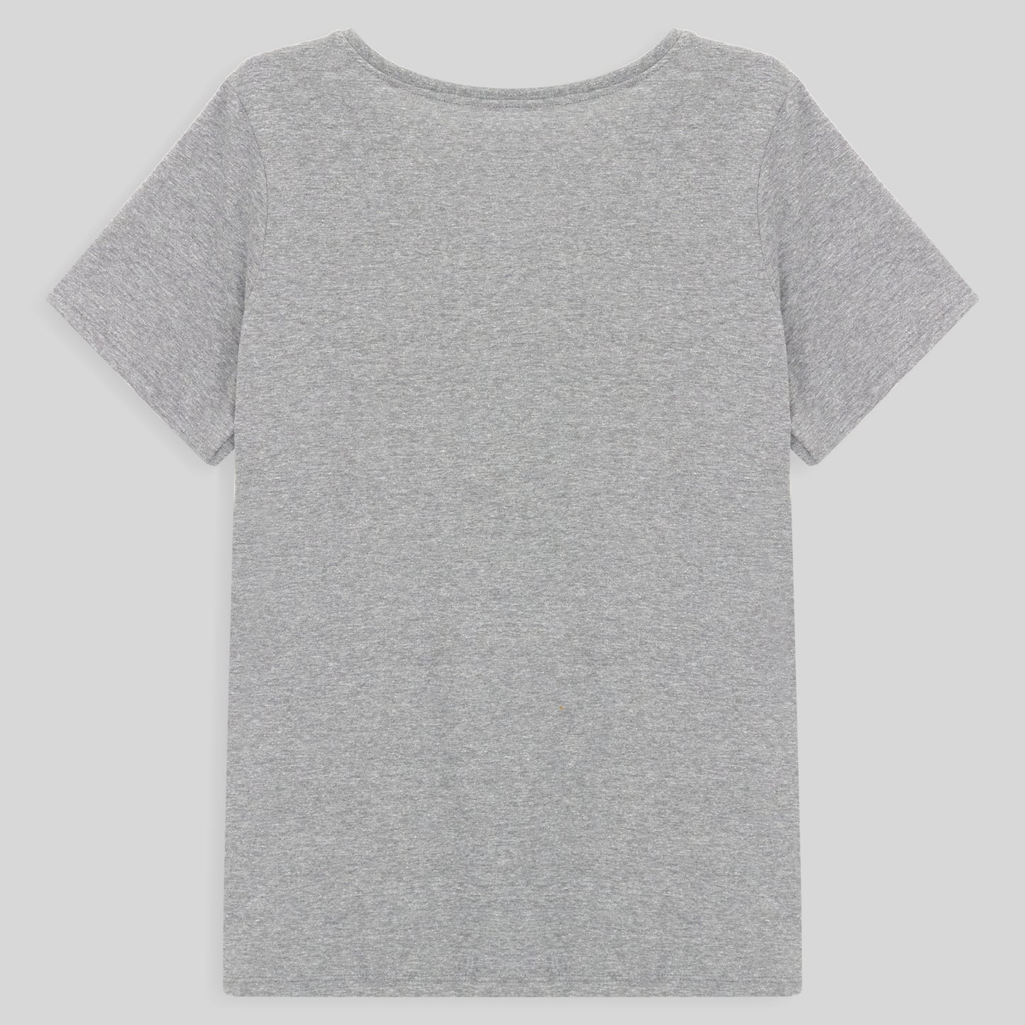 Camiseta Babylook Algodão Premium Gola V Plus Feminina - Mescla Claro