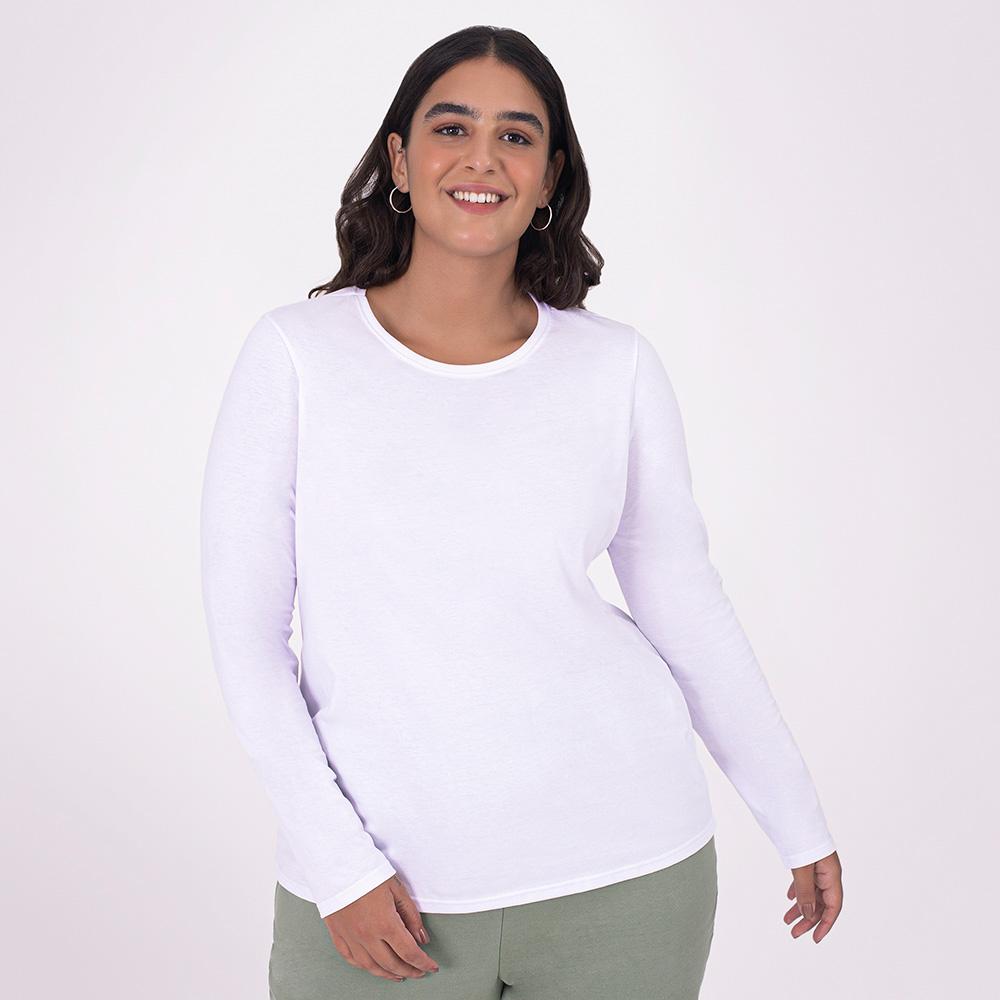 Camiseta Babylook Algodão Premium Gola V Plus Size Feminina - Preto –  Basicamente