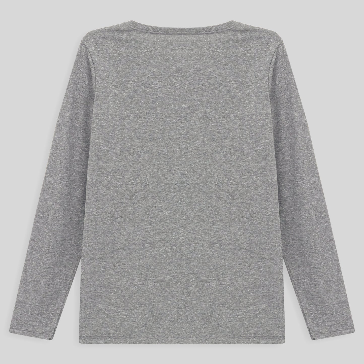 Camiseta Babylook Algodão Premium Manga Longa Gola C Plus Feminina - Mescla Claro