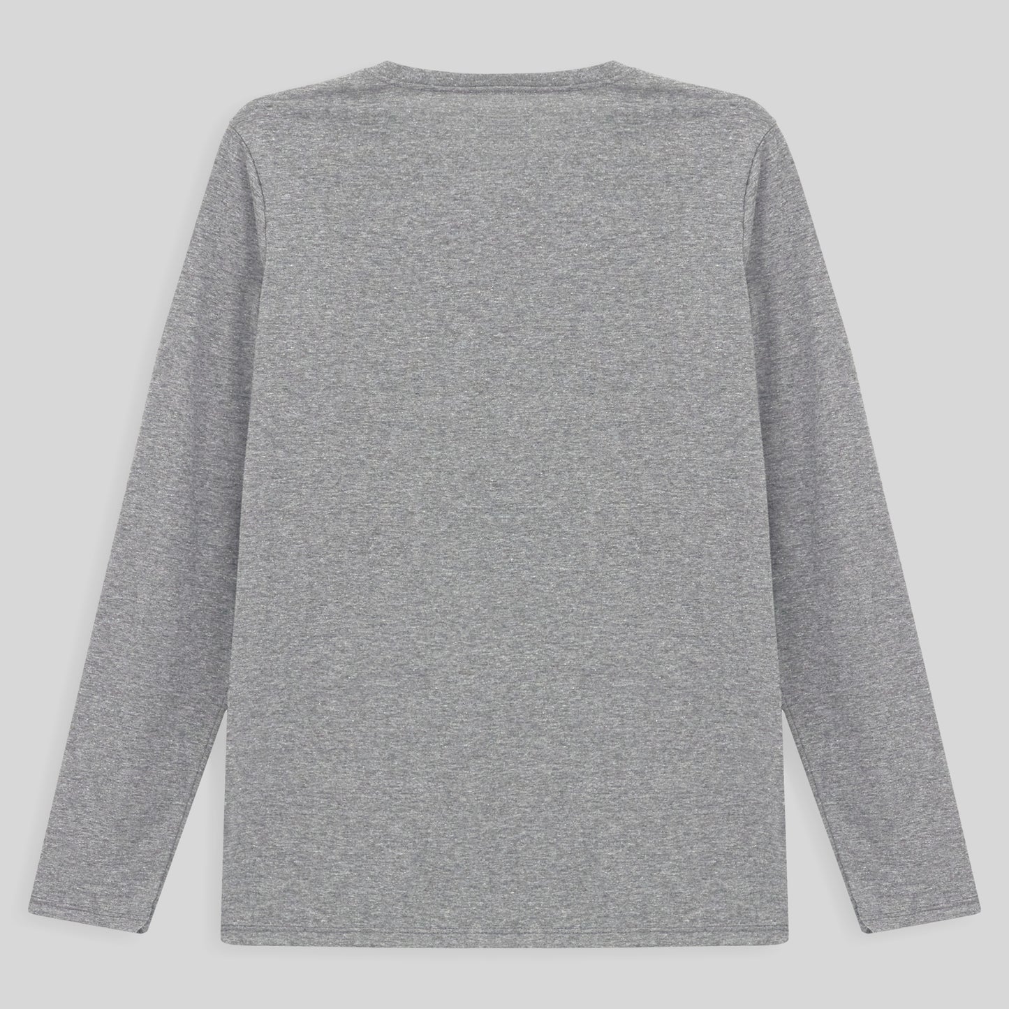 Camiseta Slim Gola V Manga Longa Plus Feminina - Mescla Claro