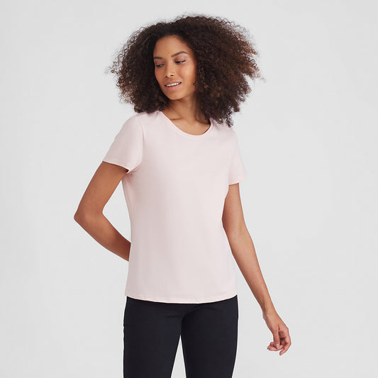 Camiseta Básica Feminina - Rosa Pastel