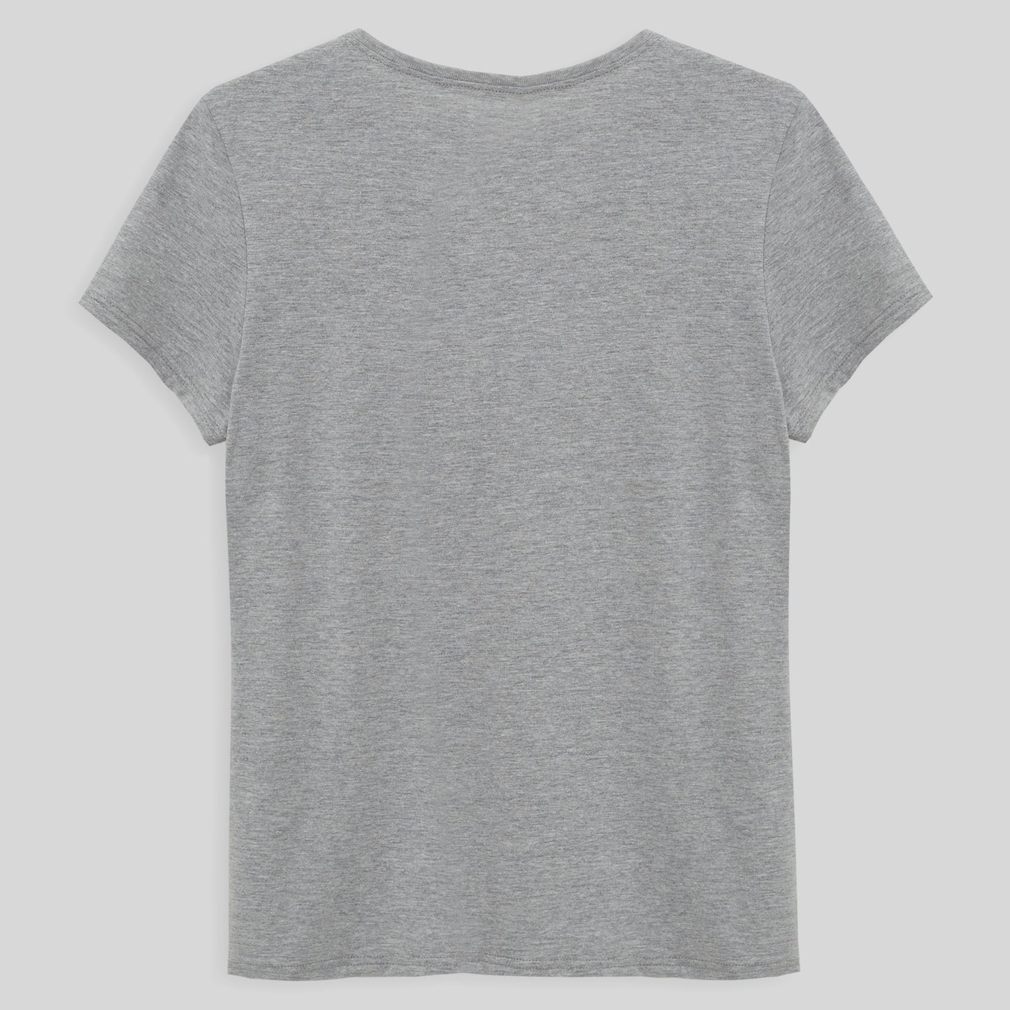 Camiseta Básica Gola V Feminina - Mescla Claro