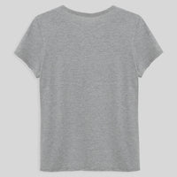 Camiseta Básica Gola V Feminina - Mescla Claro