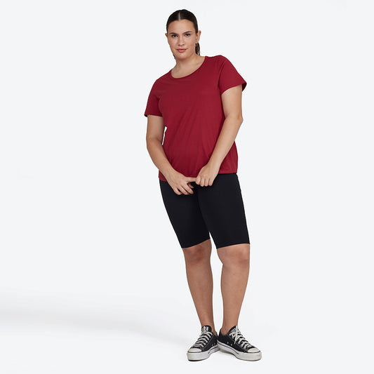 Camiseta Básica Plus Feminina - Marsala
