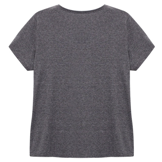 Camiseta Básica Plus Feminina - Mescla Escuro