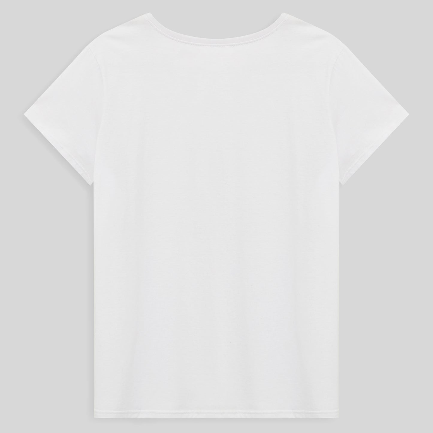 Camiseta Básica Gola V Plus Feminina - Branco