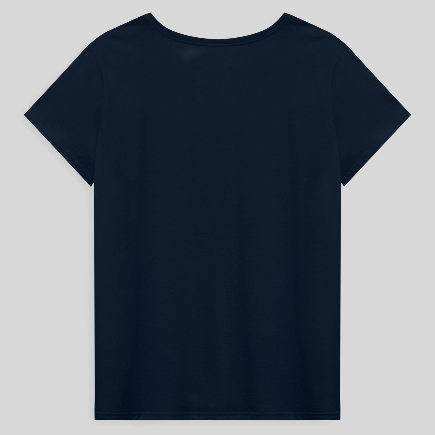 Camiseta Básica Gola V Plus Feminina - Azul Marinho