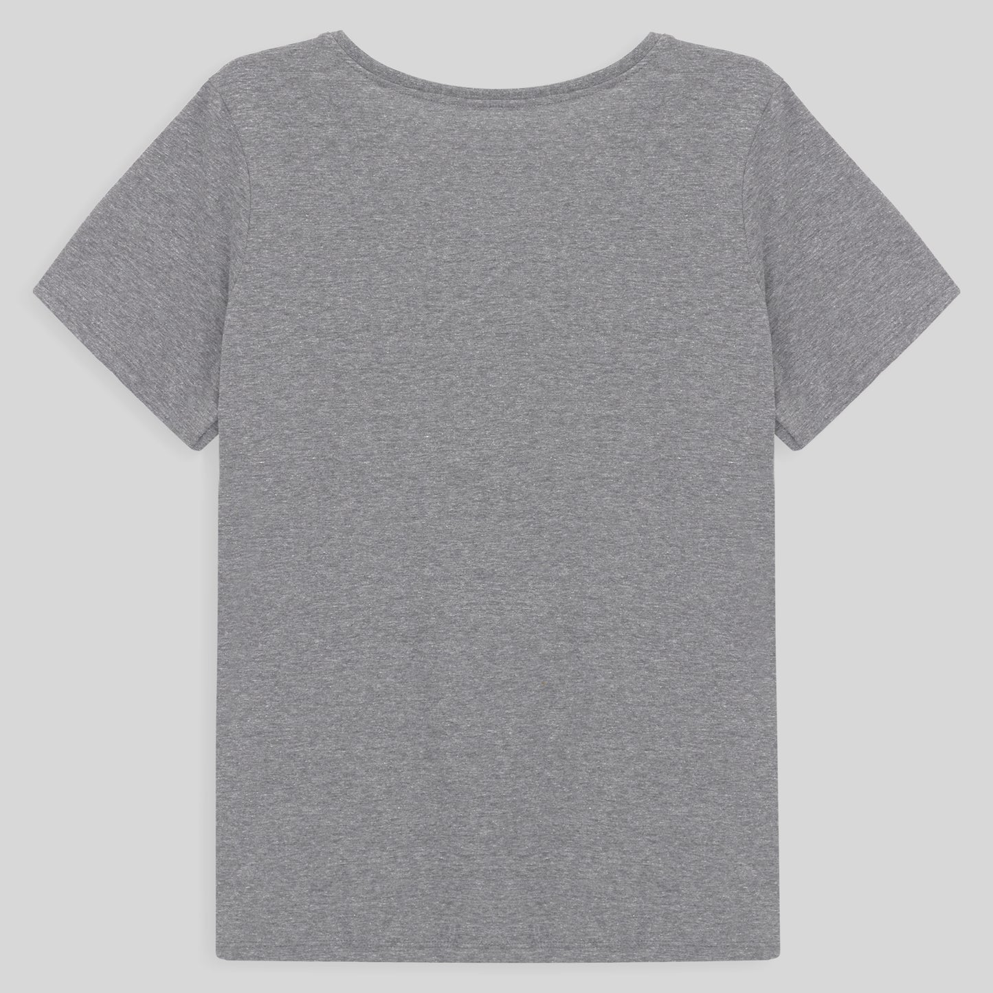 Camiseta Básica Gola V Plus Feminina - Mescla Claro