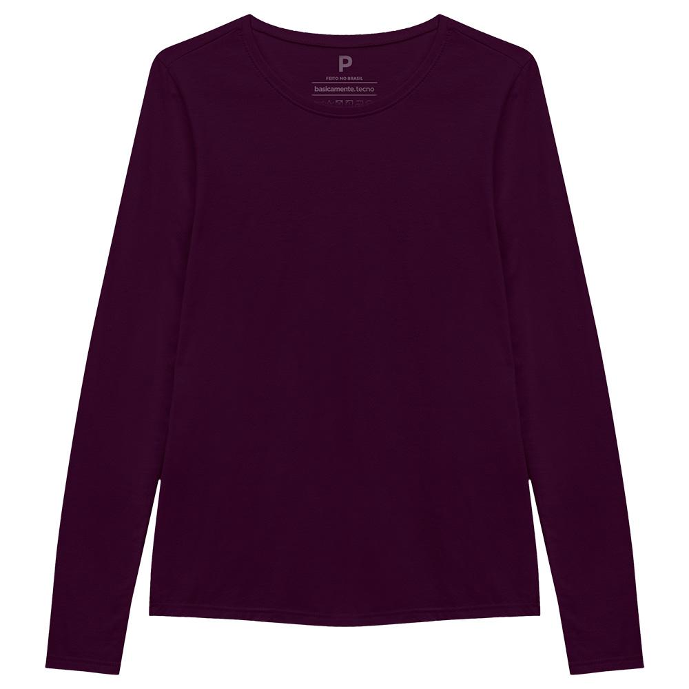 Camiseta Básica Manga Longa Feminina - Wine
