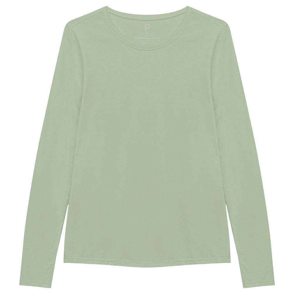 Camiseta Básica Manga Longa Feminina - Verde Oliva