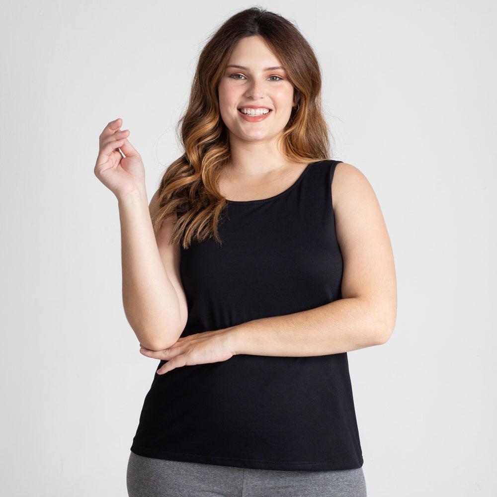 Regata Algodão Premium Plus Feminina - Preto