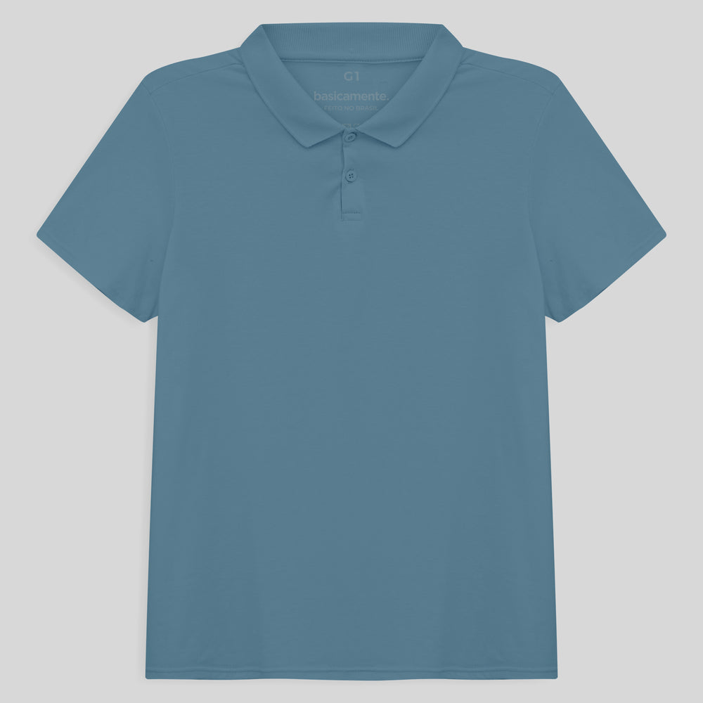 Camisa Polo Algodão Premium Plus Feminino - Azul Celeste