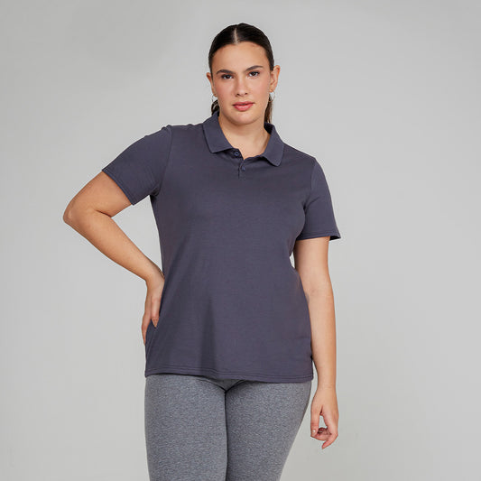 Camisa Polo Algodão Premium Plus Feminino - Chumbo