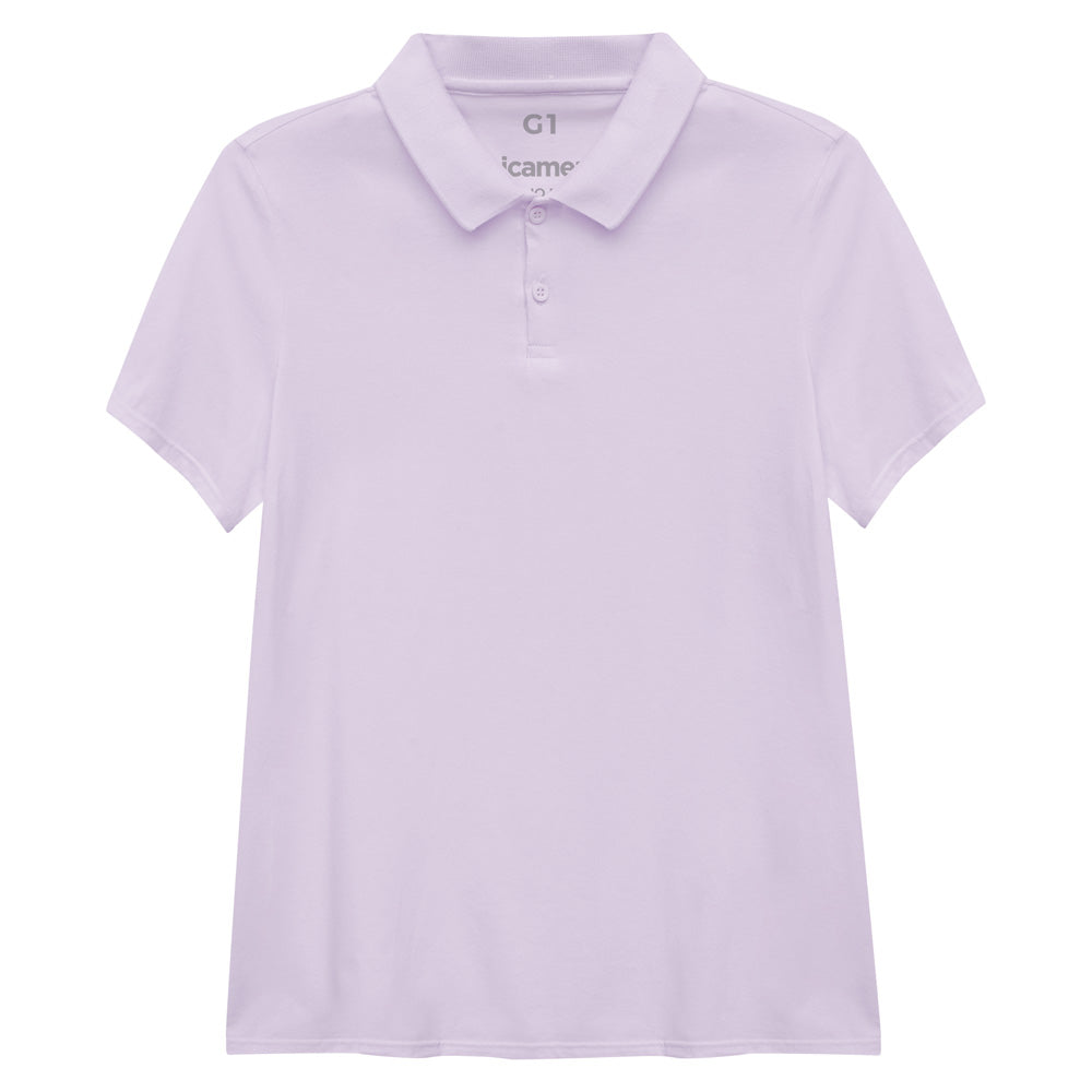 Camisa Polo Algodão Premium Plus Feminino - Lilás Lavanda