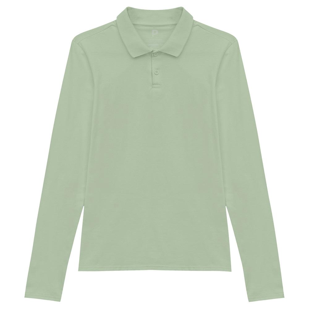 Camisa Polo Manga Longa Feminina - Verde Oliva