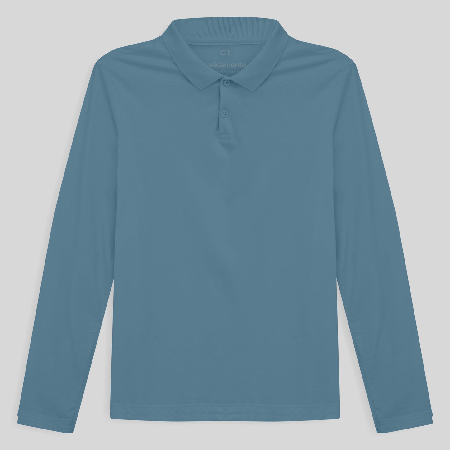 Camisa Polo Manga Longa Plus Feminina - Azul Celeste