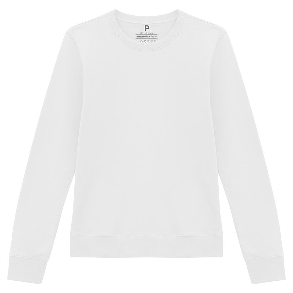 Blusão Moletom Flanelado Feminino - Branco