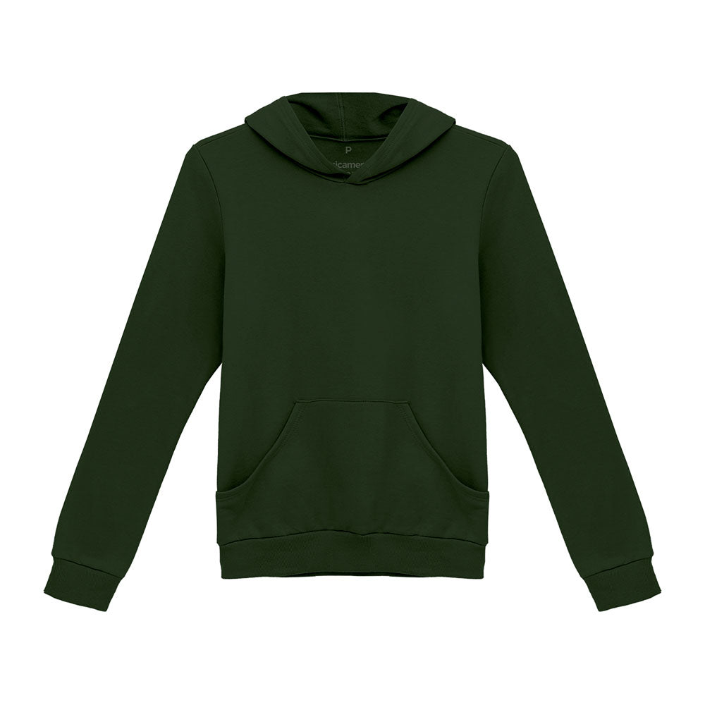 Blusão Moletom Flanelado Capuz Feminino - Verde Selva