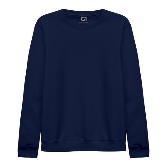Blusão Moletom Flanelado Plus Feminino - Azul Marinho