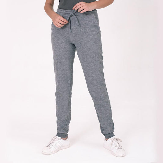 Calça Jogger Moletom Flanelado Feminina - Mescla Escuro