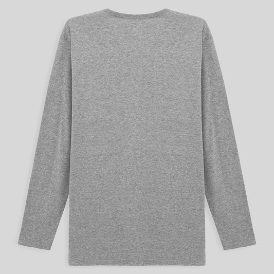 Camiseta Básica Gola V Manga Longa Plus Masculina - Mescla Claro