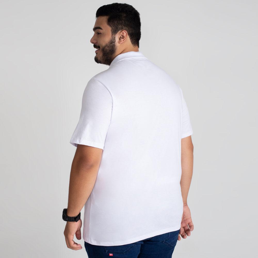 Camisa Polo Plus Masculina - Branco