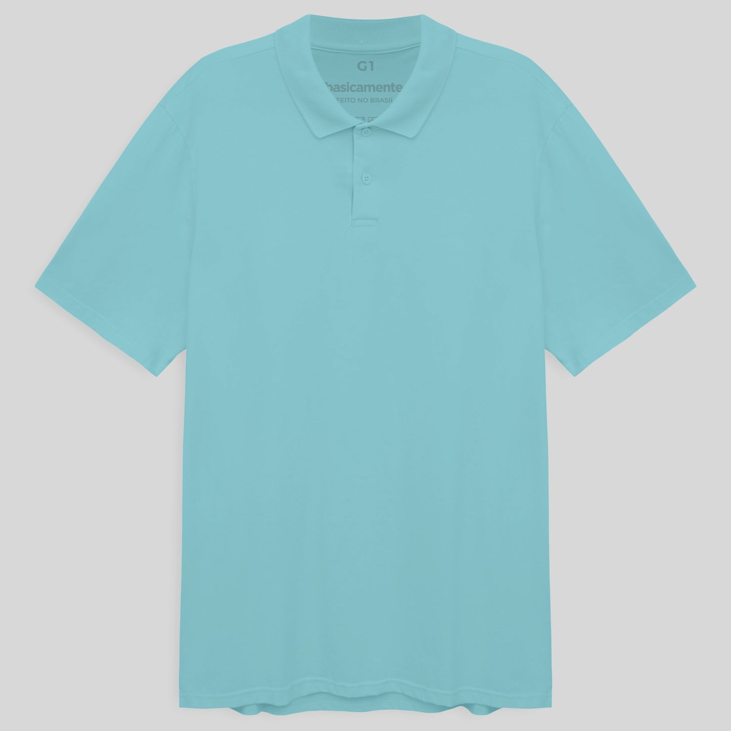 Camisa Polo Plus Masculina - Azul Claro