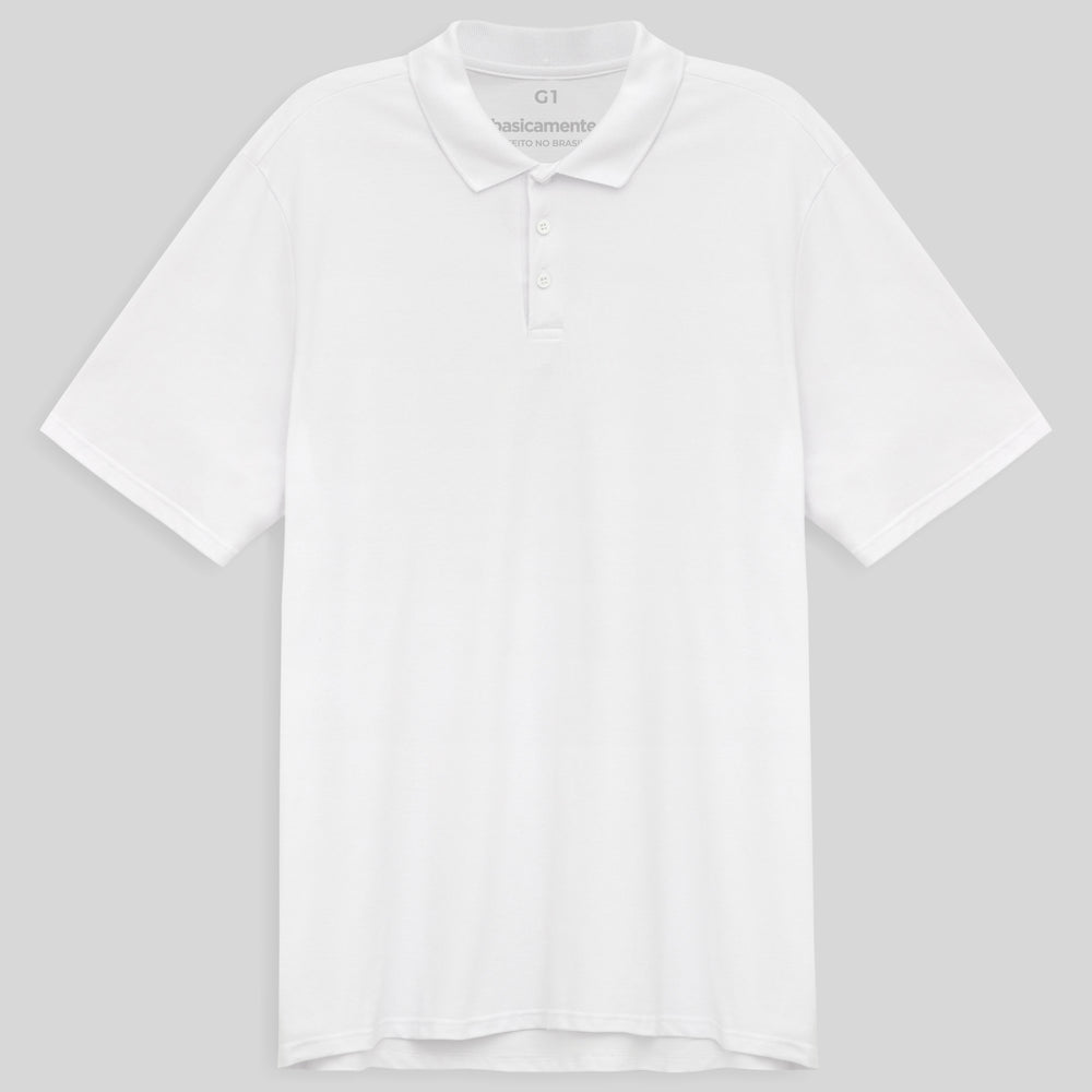 Camisa Polo Piquet Plus Masculina - Branco