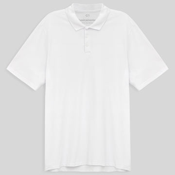 Camisa Polo Piquet Plus Masculina - Branco