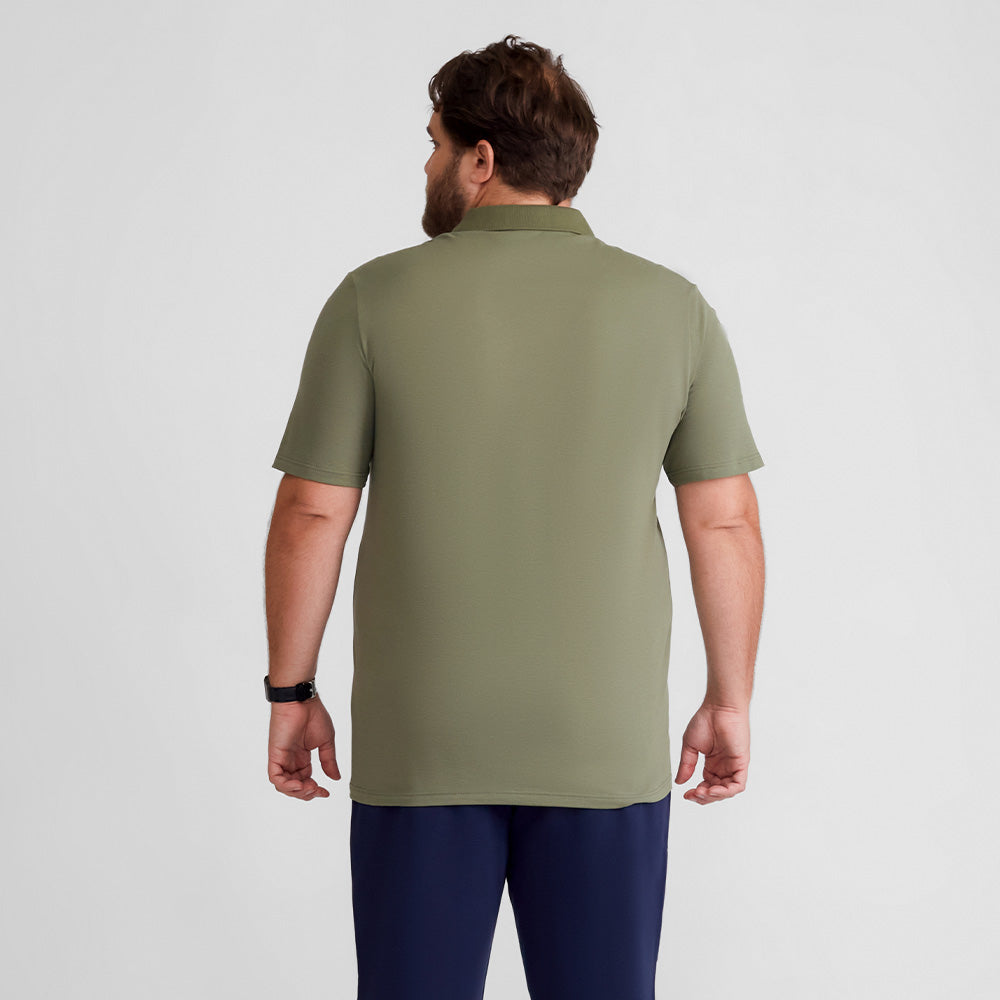 Camisa Polo Piquet Plus Masculina - Verde Militar